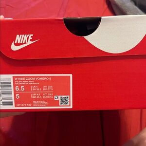 Nike pink and White Zoom Vomero 5 Box